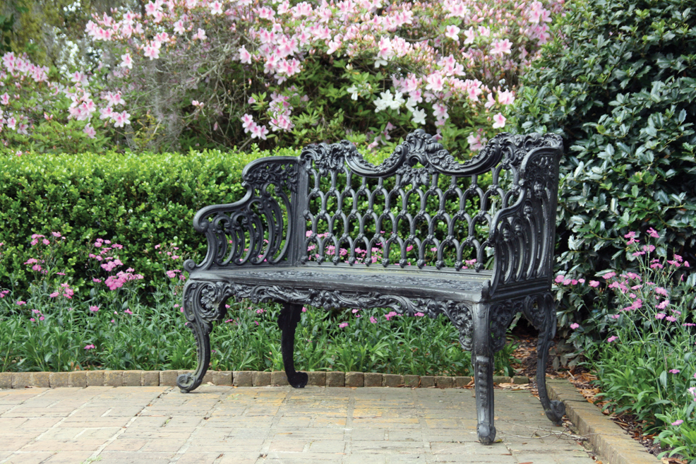 wrought iron bench